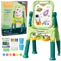 LEAN TOYS Dwustronna Magnetyczna Tablica Suchościeralna i Kredowa z Magnesami i Kredą, 48 szt.