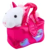 LEAN TOYS Pluszowy Jednorożec w Torbie, Biały, 25 cm
