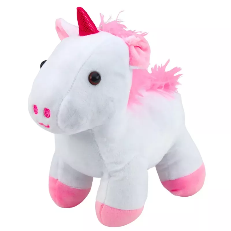 LEAN TOYS Pluszowy Jednorożec w Torbie, Biały, 25 cm