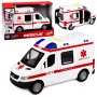LEAN TOYS Ambulance Stretcher Drive Lights Sounds White 1:10