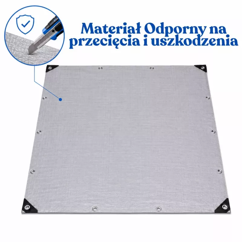 LEAN Plachta Wodoodporna Wzmocniona Ochronna Folia Przeciwdeszczowa Szara 2x4 M