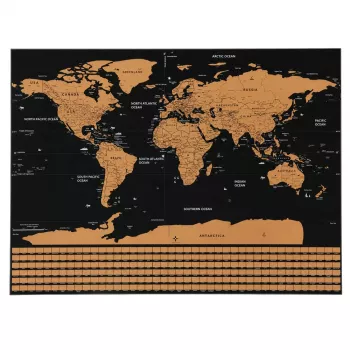 LEAN World Map Scratch Poster dla Podróżników 82 x 59 cm