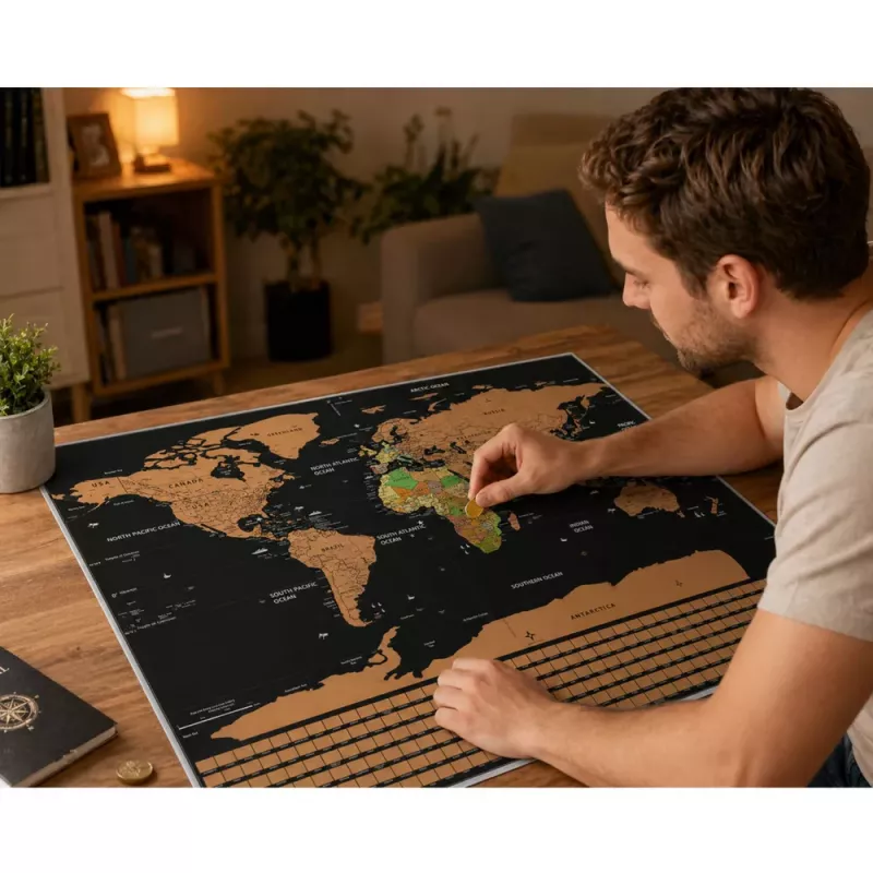 LEAN World Map Scratch Poster dla Podróżników 82 x 59 cm