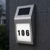 LEAN Solar LED Wall Lamp z podświetleniem numeru domu, stal nierdzewna