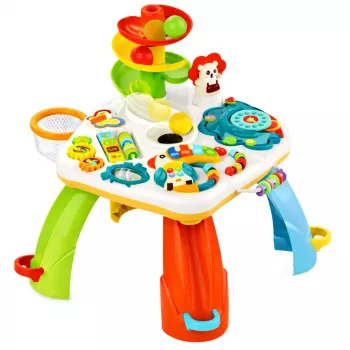 LEAN TOYS Stół Edukacyjny Interaktywne Pianino Zjeżdżalnia dla Piłek Ruchome El.