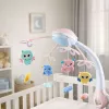 LEAN TOYS Karuzela do łóżeczka z projektorem 2 w 1 Melodie Odgłosy zwierząt Pilot Różowy