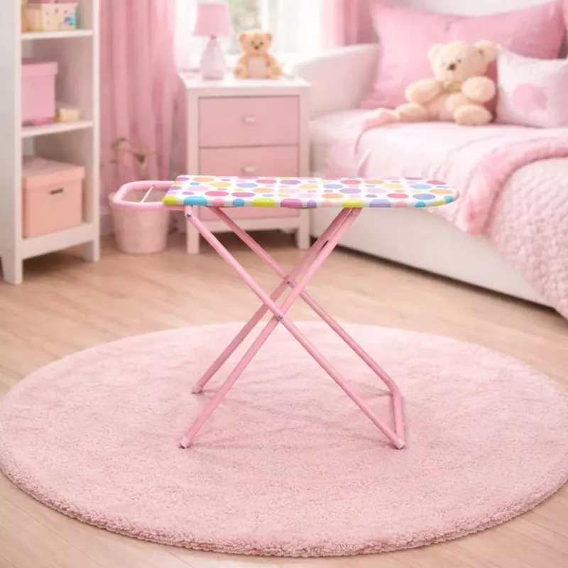 LEAN TOYS Składana Metalowa Deska do Prasowania dla Dzieci w Kropki 61 cm
