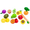LEAN TOYS Drewniany zestaw do krojenia owoców z magnetycznym bezpiecznym nożem i deską