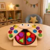 LEAN TOYS Drewniana gra w łapanie biedronek Edukacyjna układanka Sorter biedronek
