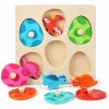 LEAN TOYS Drewniane Puzzle Dinozaury w Jajkach Edukacyjna Gra Pamięciowa