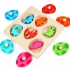LEAN TOYS Drewniane Puzzle Dinozaury w Jajkach Edukacyjna Gra Pamięciowa