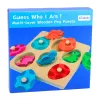 LEAN TOYS Drewniane Puzzle Dinozaury w Jajkach Edukacyjna Gra Pamięciowa