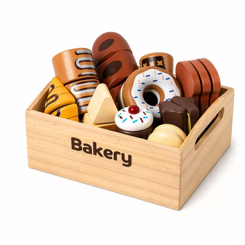 LEAN TOYS Drewniany Mini Zestaw Piekarniczy Chleb z Rzepem w Pudełku 10 szt.