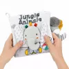 LEAN TOYS Miękka książeczka sensoryczna z szeleszczącym i piszczącym słonikiem, szary