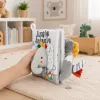 LEAN TOYS Miękka książeczka sensoryczna z szeleszczącym i piszczącym słonikiem, szary