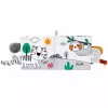 LEAN TOYS Miękka książeczka sensoryczna z szeleszczącym i piszczącym słonikiem, szary
