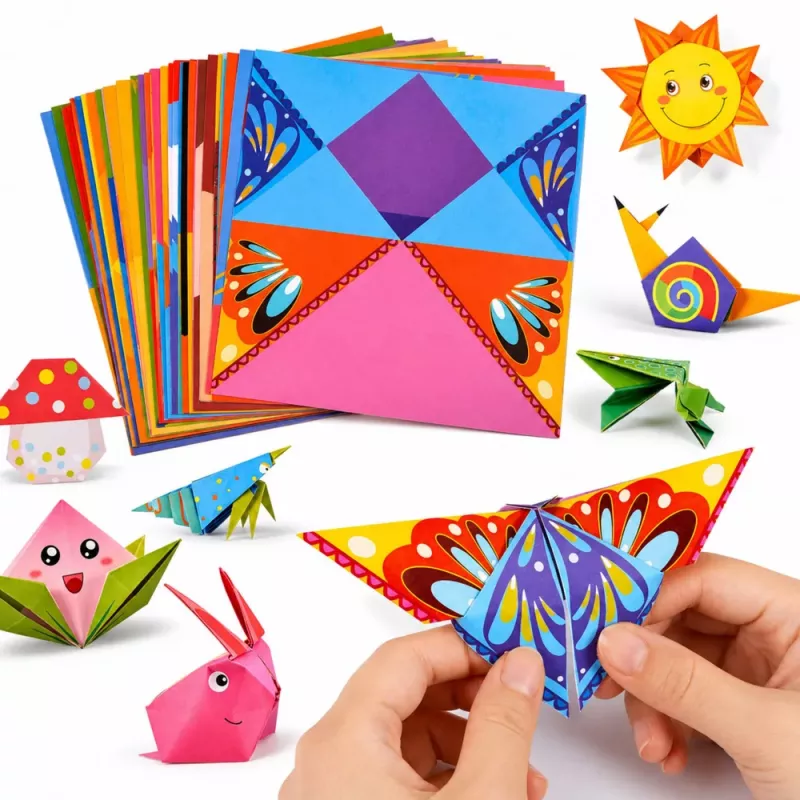 Zestaw Origami LEAN Kolorowy Papier Instrukcja 100 Arkuszy