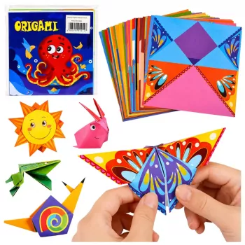 Zestaw Origami LEAN Kolorowy Papier Instrukcja 100 Arkuszy