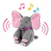 LEAN TOYS Pluszowy Interaktywny Słoń Porusza Uszami Gra Melodie Zabawa w A ku-ku