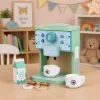 LEAN TOYS Drewniany Zestaw Ekspresu do Kawy, Kubków, Mleka, Akcesoriów dla Dzieci