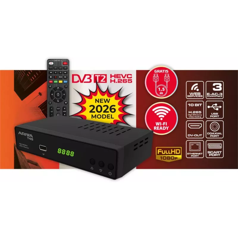 Ferguson Ariva T45 DVB-T2 HD Digital TV Receiver z USB PVR