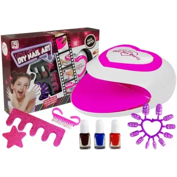 Zestaw lakierów do paznokci dla dzieci LEAN TOYS + Lampa do paznokci