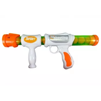 LEAN TOYS Karabin na miękkie piłeczki – zestaw do ćwiczenia celności z kubkami