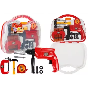 Zestaw narzędzi LEAN TOYS w walizce, wiertarka, śrubokręty, młotek