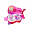 LEAN TOYS Przenośna Toaletka w Walizce na Skrzypce z Lustrem - Czarna, ze Skóry Ekologicznej