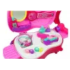 LEAN TOYS Przenośna Toaletka w Walizce na Skrzypce z Lustrem - Czarna, ze Skóry Ekologicznej
