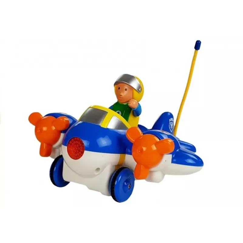 LEAN TOYS Baby R/C Airplane z Pilotem Kierownicą Niebieski
