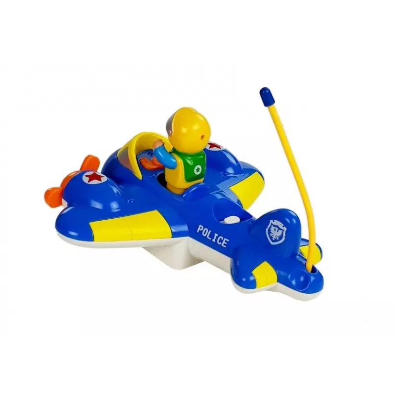 LEAN TOYS Baby R/C Airplane z Pilotem Kierownicą Niebieski