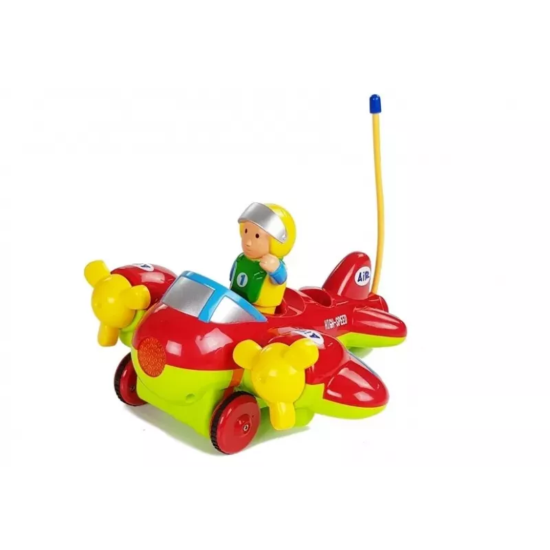 LEAN TOYS Baby R/C Airplane z kierownicą zdalnego sterowania Czerwony