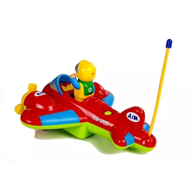 LEAN TOYS Baby R/C Airplane z kierownicą zdalnego sterowania Czerwony