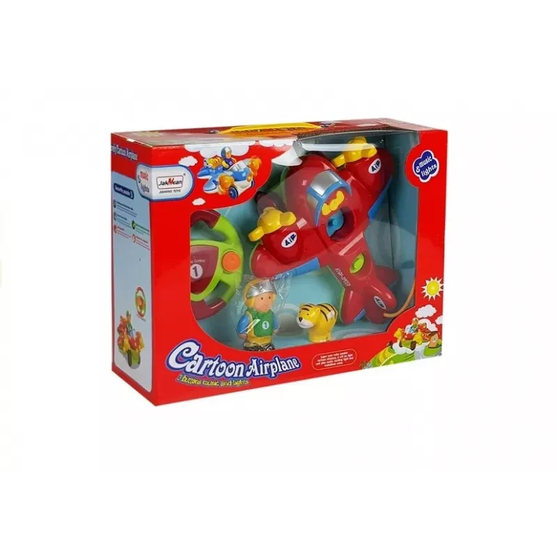 LEAN TOYS Baby R/C Airplane z kierownicą zdalnego sterowania Czerwony