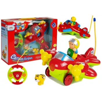 LEAN TOYS Baby R/C Airplane z kierownicą zdalnego sterowania Czerwony