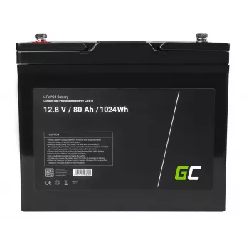 Akumulator Greencell LiFePO4 do fotowoltaiki, kamperów i łodzi 12V 12.8V 80Ah
