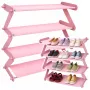 LEAN Shoe Cabinet Lightweight 4-Tier Shelf Freestanding Pink