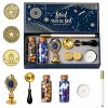 Zestaw Pieczęci Woskowej LEAN TOYS - 6-częściowy zestaw z mosiężną pieczęcią, łyżką do topienia, patyczkami wosku i podgrzewaczem