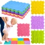 LEAN TOYS Sensory Silicone Puzzle Mat Sensory Path Colorful 25 cm 12 pcs.
