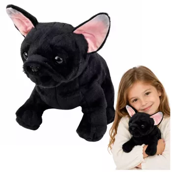 LEAN TOYS Pluszowy Piesek Buldog Francuski Czarny 22 cm