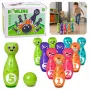 LEAN TOYS Bowling z Uśmiechniętymi Buziami Gra Edukacyjna dla Dzieci Sport Zręcznościowy 10 szt.