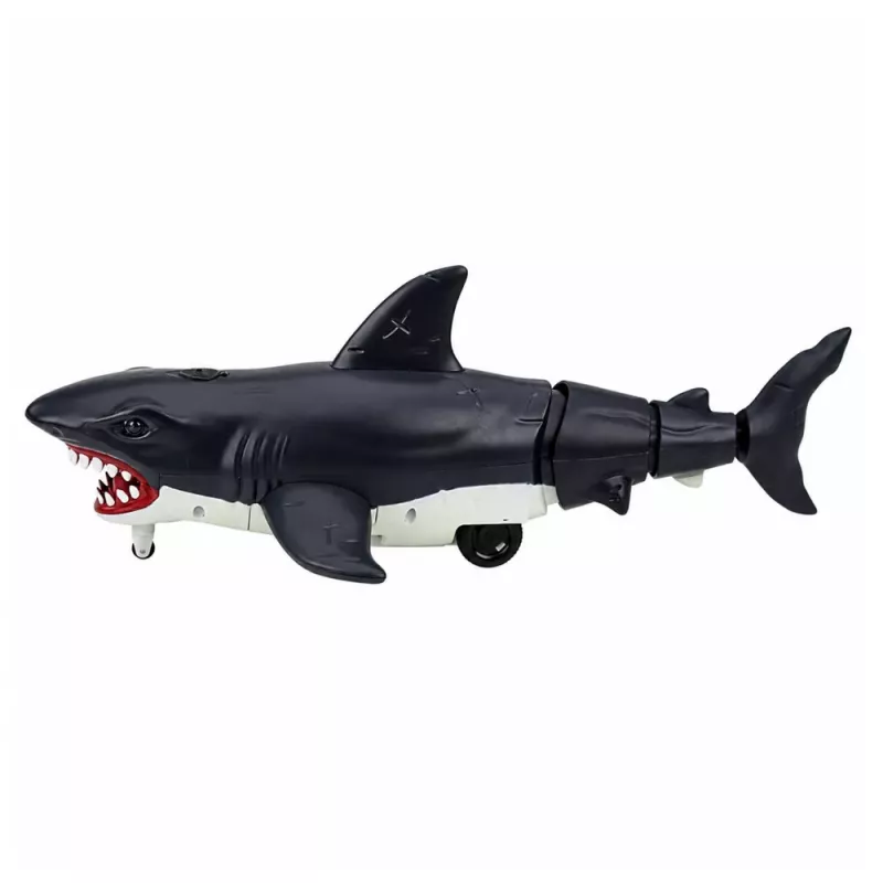 LEAN TOYS RC Shark Zdalnie Sterowany Rekin, Porusza Ogonem, Światła, Efekt Dymu, Czarny