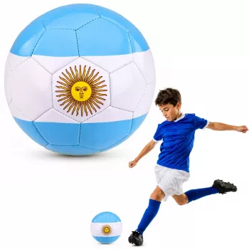 Piłka treningowa LEAN TOYS na trawę, kolory Argentyny, 22 cm, rozmiar 5