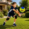 Piłka treningowa do siatkówki LEAN TOYS, żółto-niebieska, 22 cm, rozmiar 5