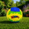 Piłka treningowa do siatkówki LEAN TOYS, żółto-niebieska, 22 cm, rozmiar 5