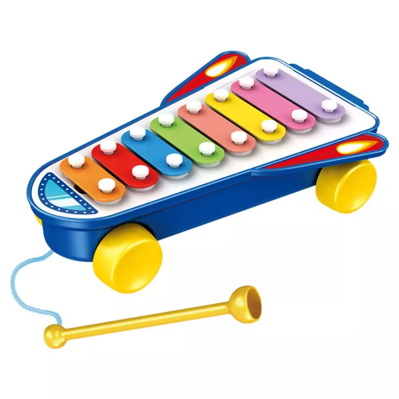 LEAN TOYS Talerze dla dzieci Rakieta na kółkach Statek kosmiczny Batonik Niebieski