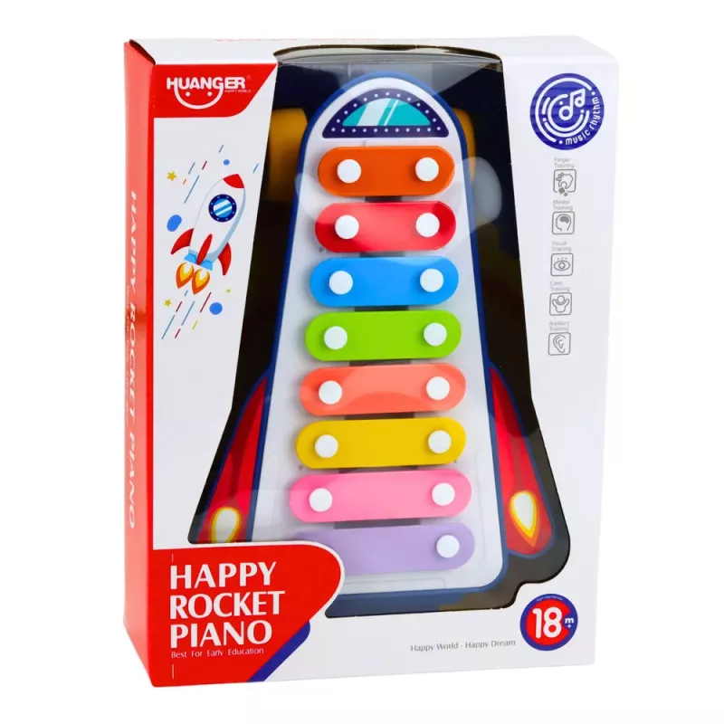 LEAN TOYS Talerze dla dzieci Rakieta na kółkach Statek kosmiczny Batonik Niebieski
