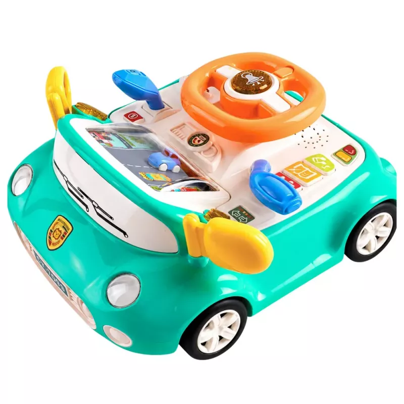 LEAN TOYS Interaktywny Panel Symulator Jazdy Samochodem Światła Dźwięki Niebieski