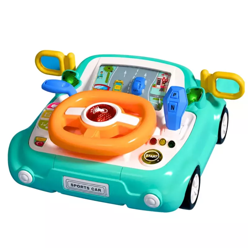 LEAN TOYS Interaktywny Panel Symulator Jazdy Samochodem Światła Dźwięki Niebieski